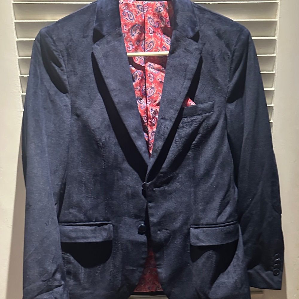 Isaac Mizrahi Kids Navy Blazer with Paisley Lining